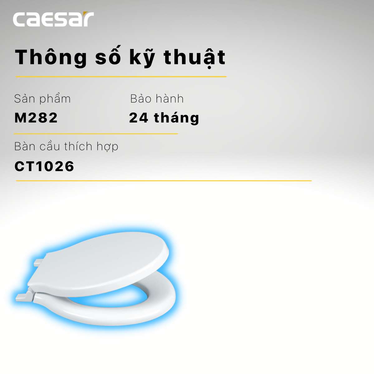 Nắp bồn cầu thường Caesar M282