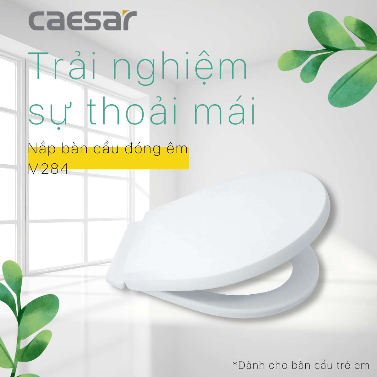 Nắp bồn cầu thường Caesar M284