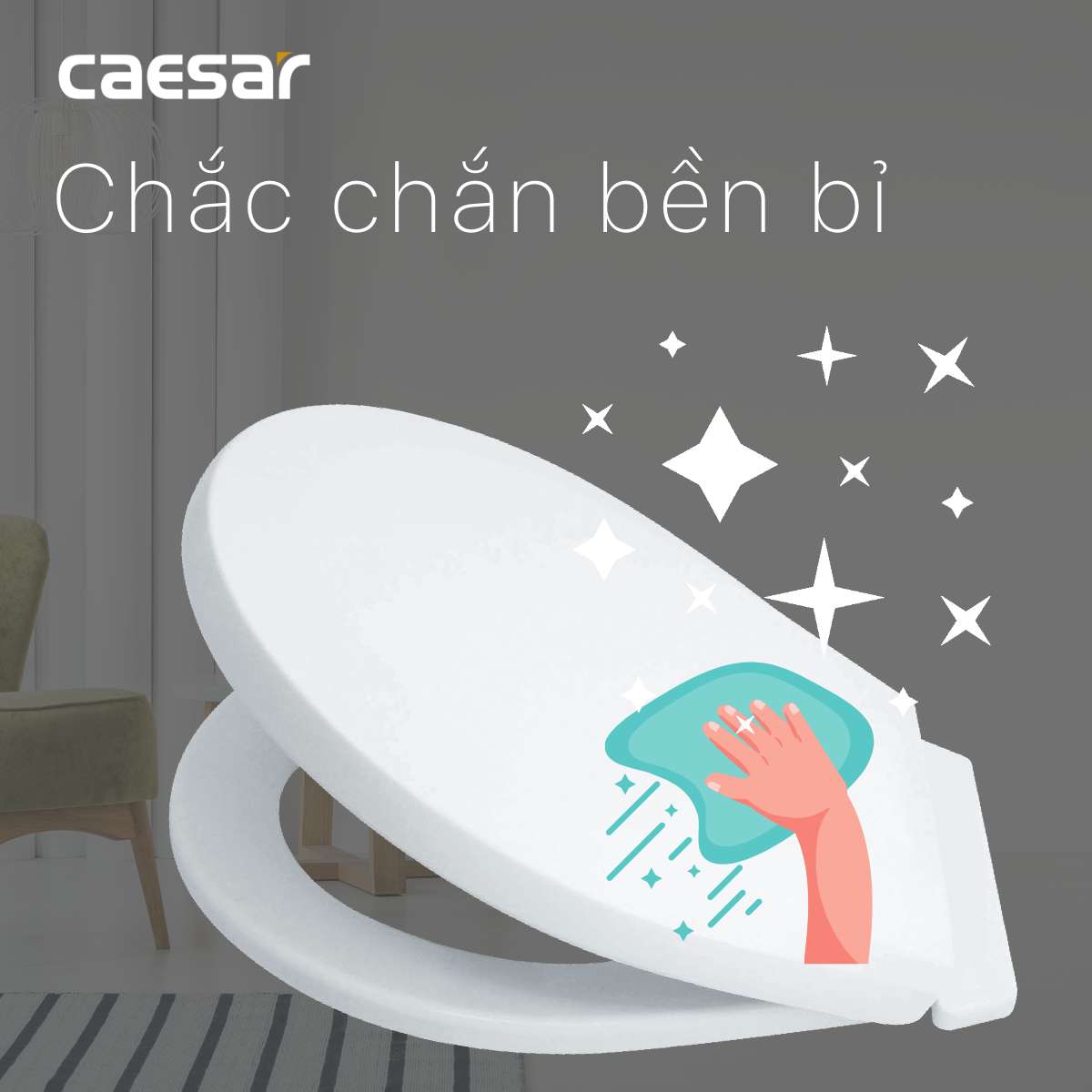 Nắp bồn cầu thường Caesar M284