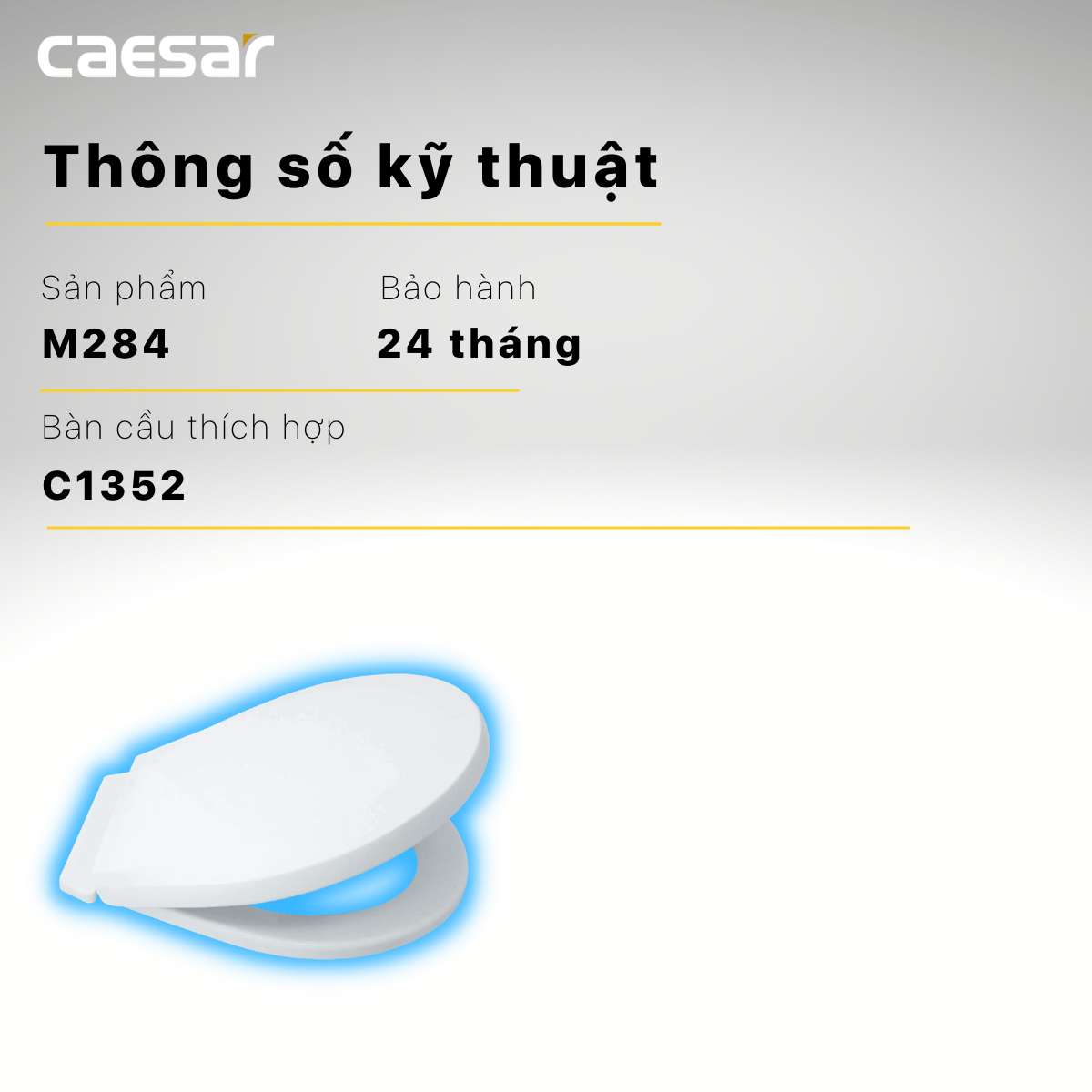 Nắp bồn cầu thường Caesar M284