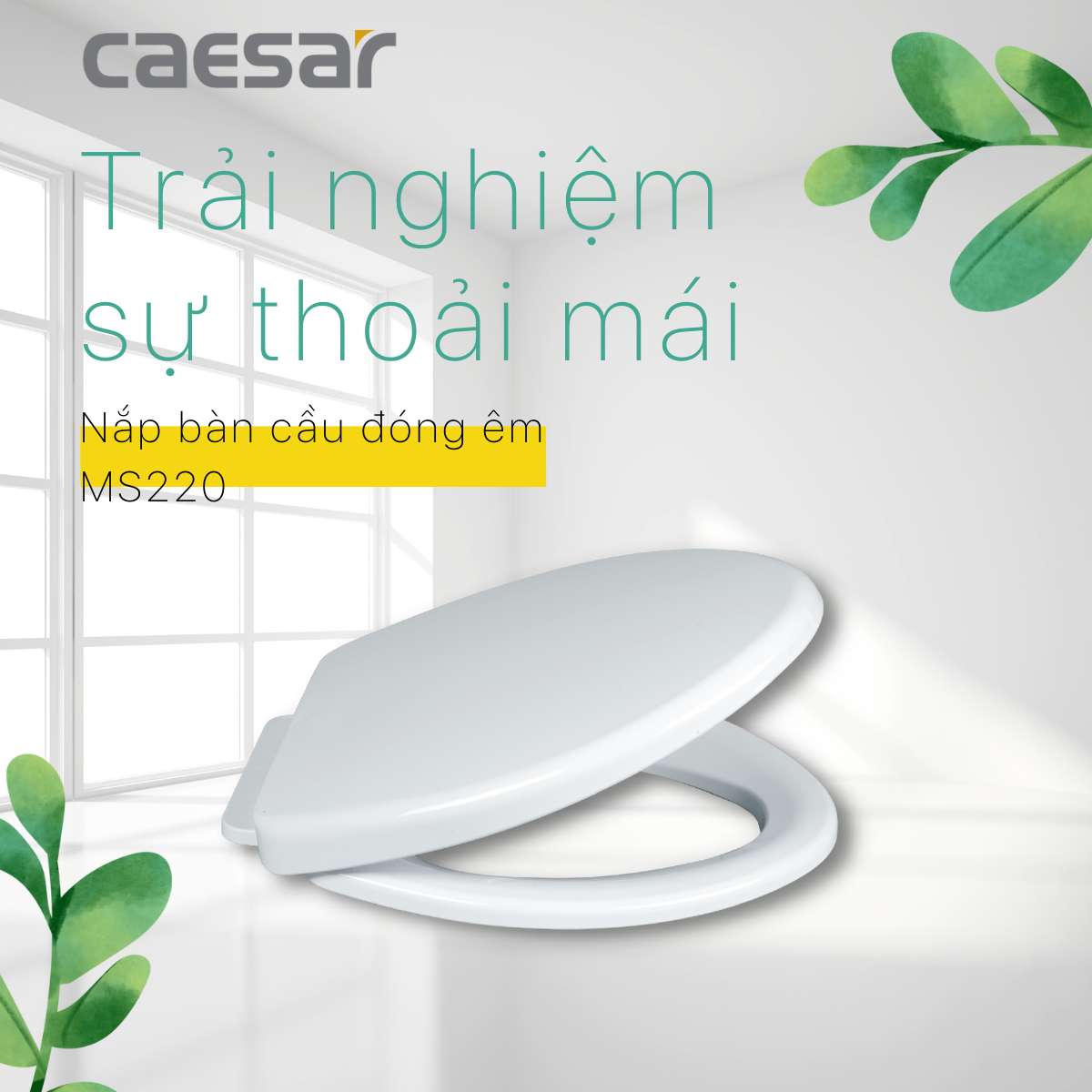 Nắp bồn cầu đóng êm Caesar MS220