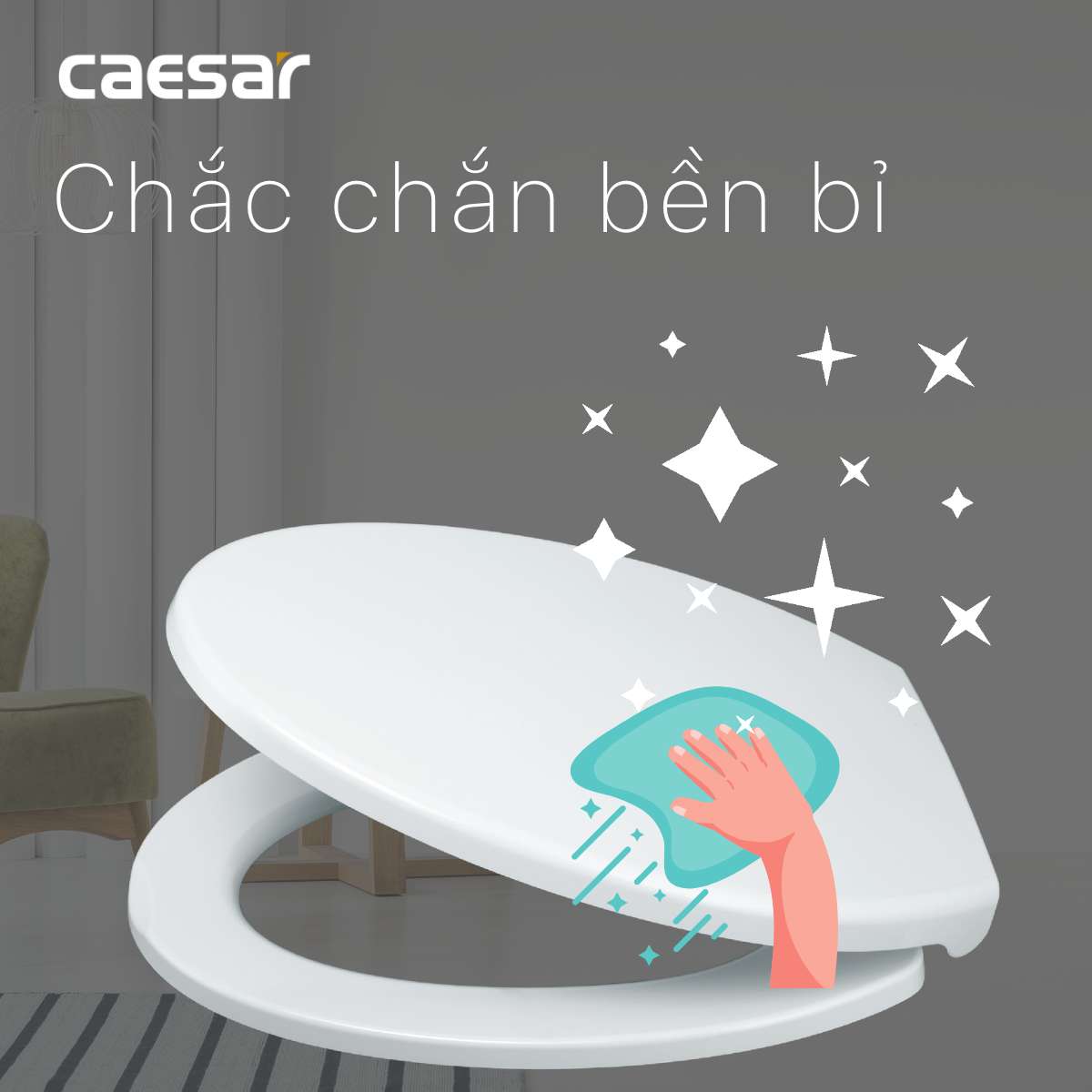 Nắp bồn cầu đóng êm Caesar MU234