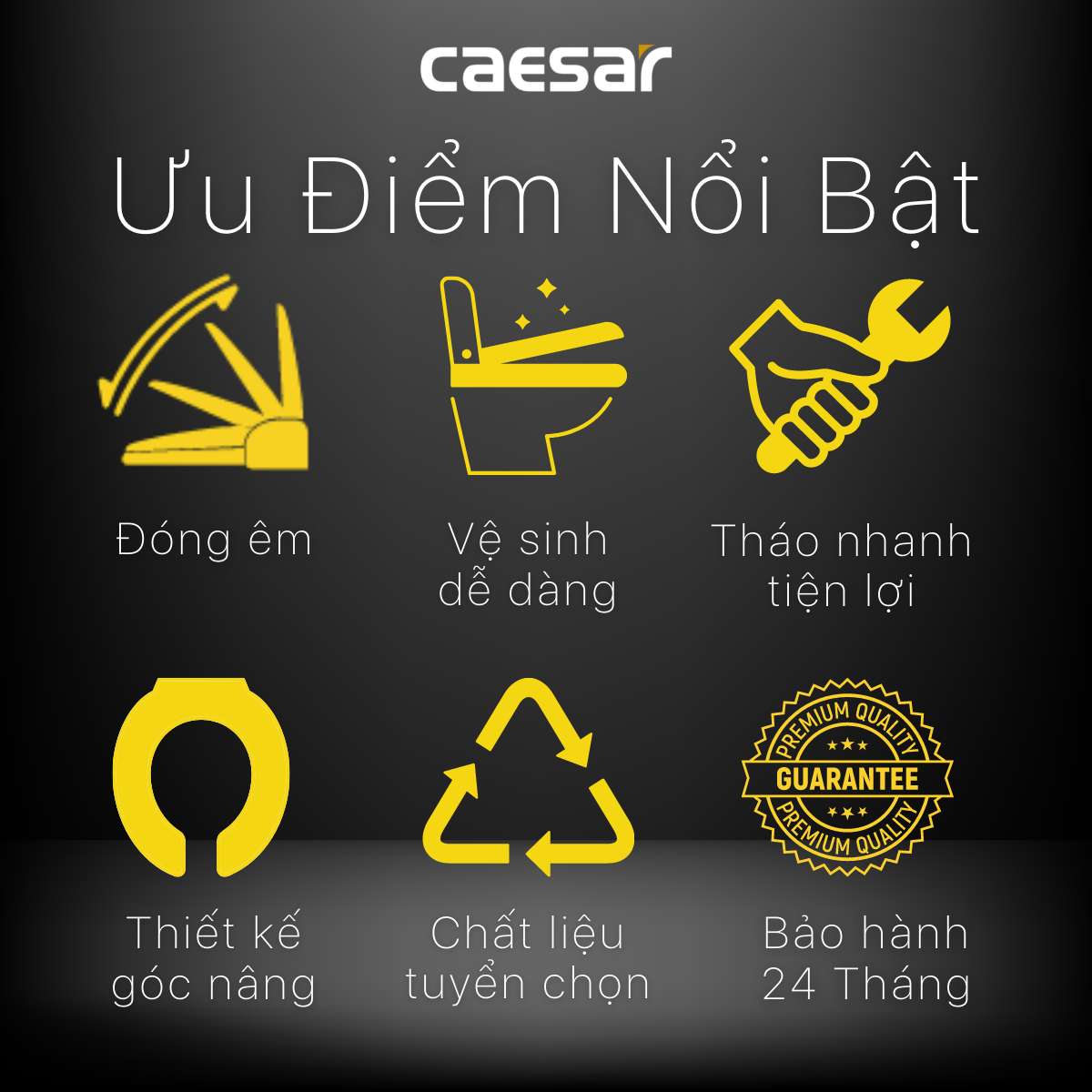 Nắp bồn cầu đóng êm Caesar MU234