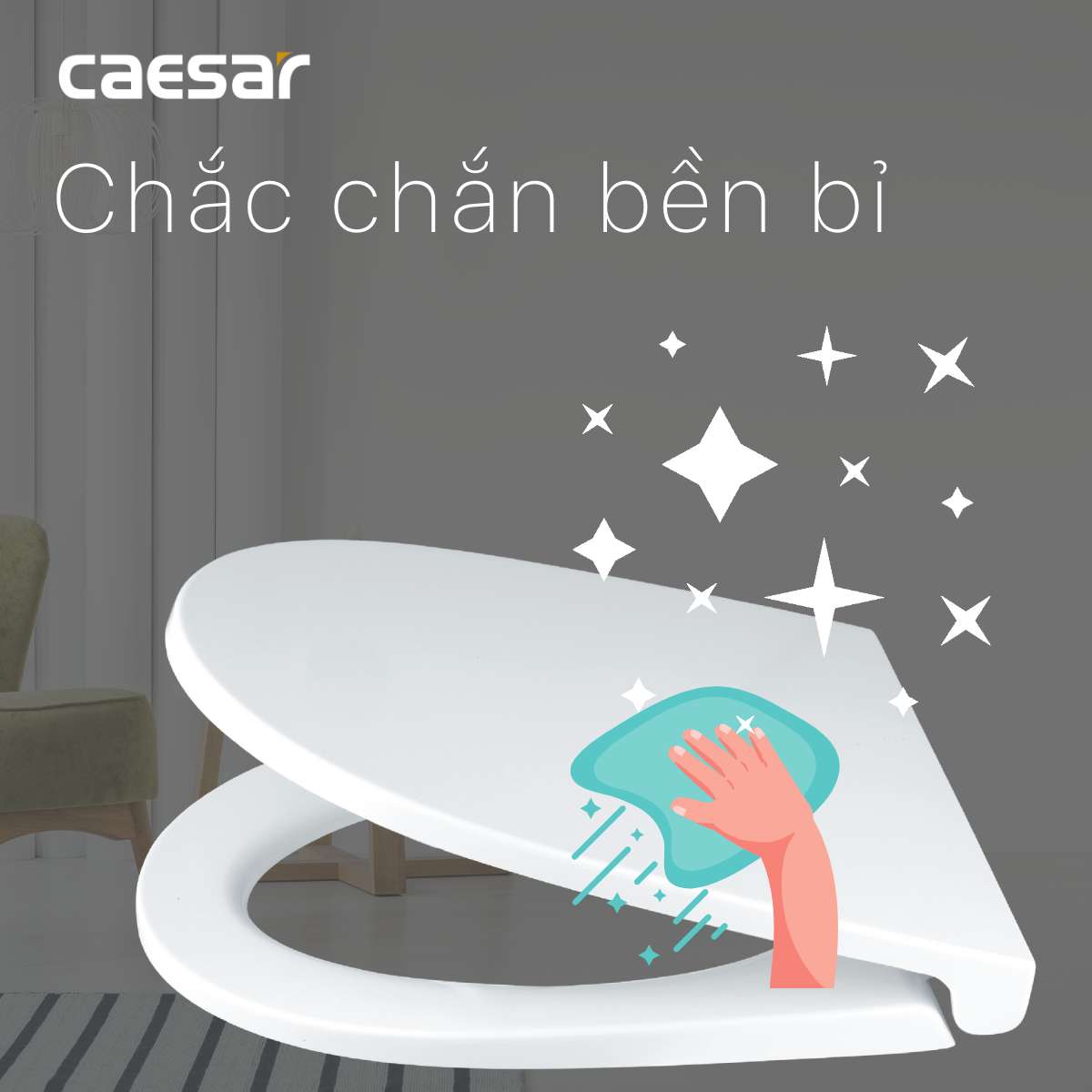 Nắp bồn cầu đóng êm Caesar MU235