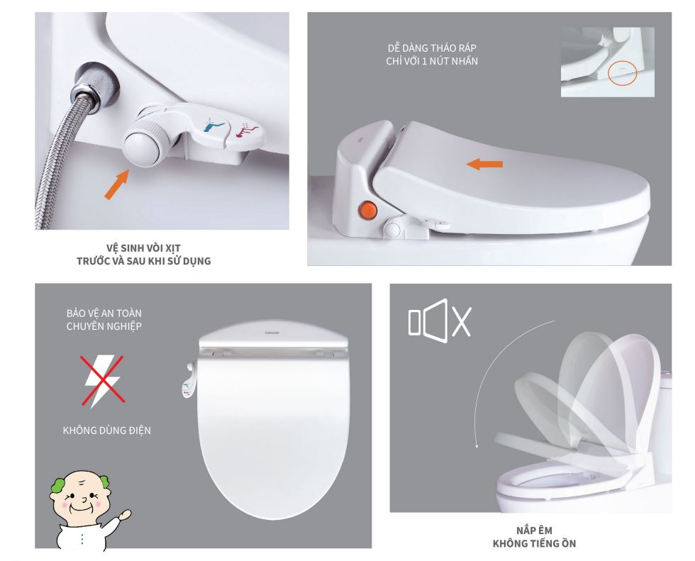 Thông tin sản phẩm nắp rửa cơ Caesar TAF050