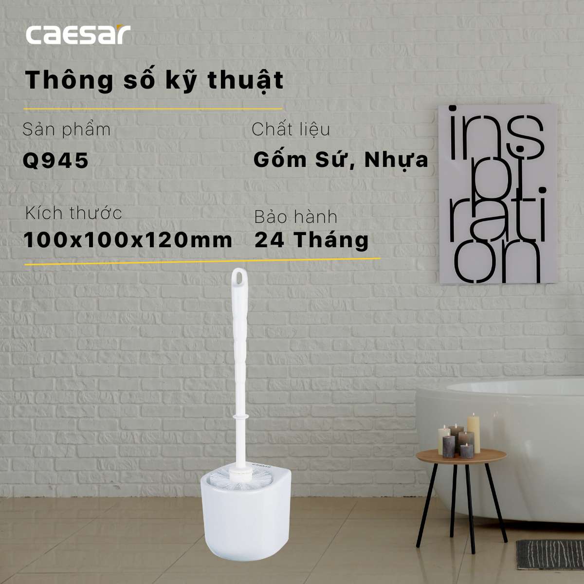 Cọ vệ sinh bồn cầu Caesar Q945