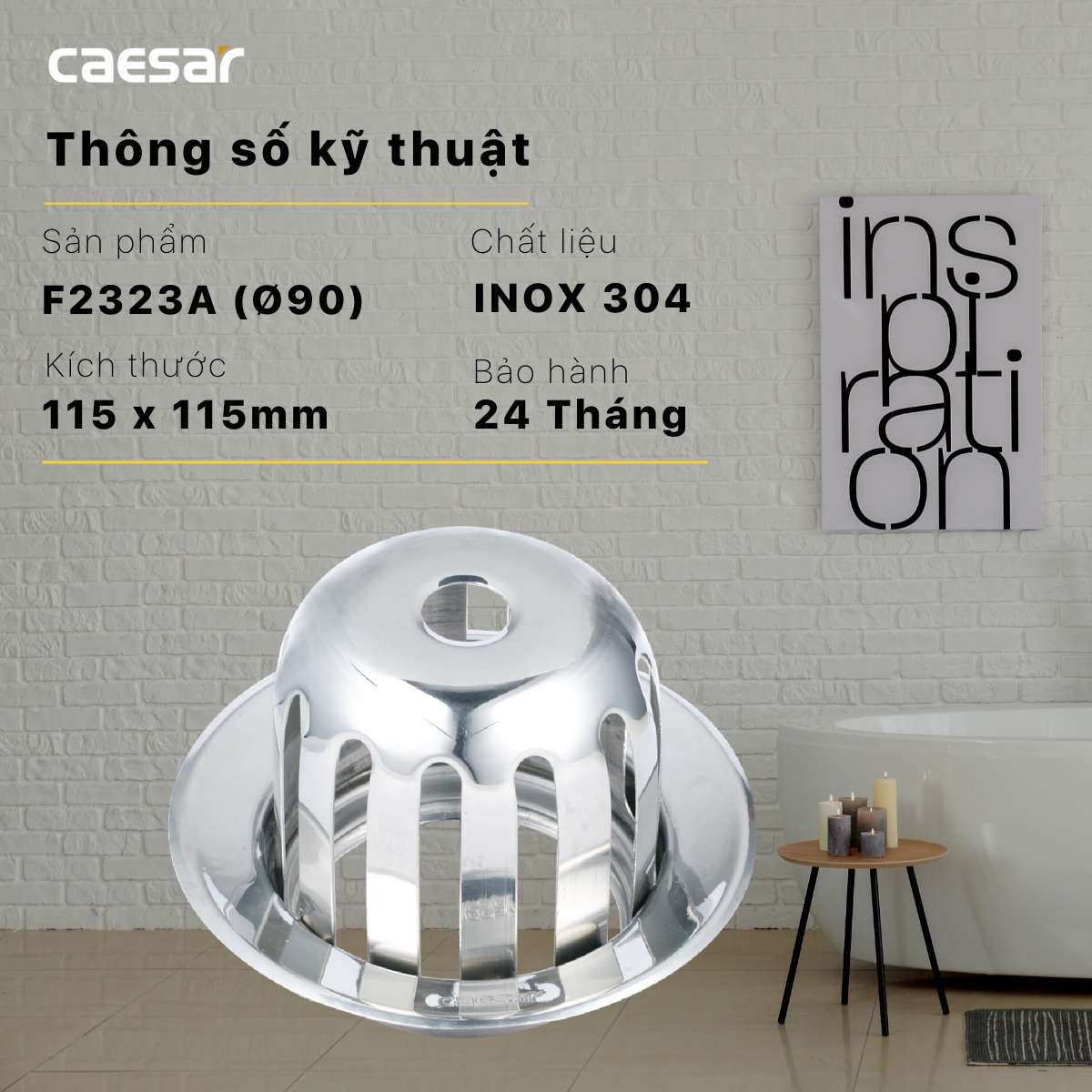 Cầu chắn rác 115x115mm Caesar F2323A