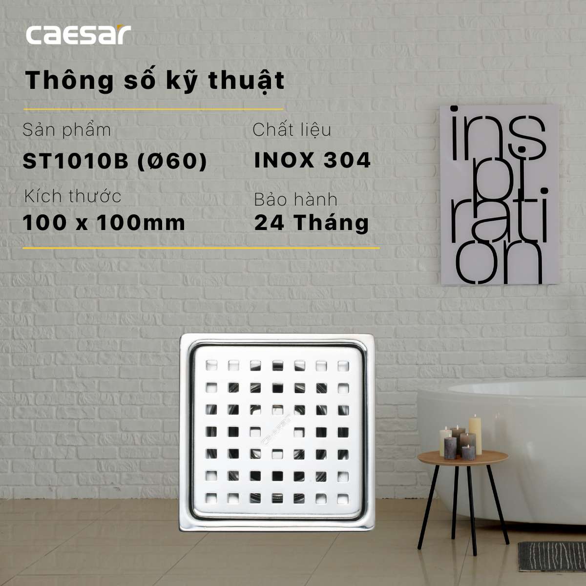Phễu thoát sàn Caesar ST1010B