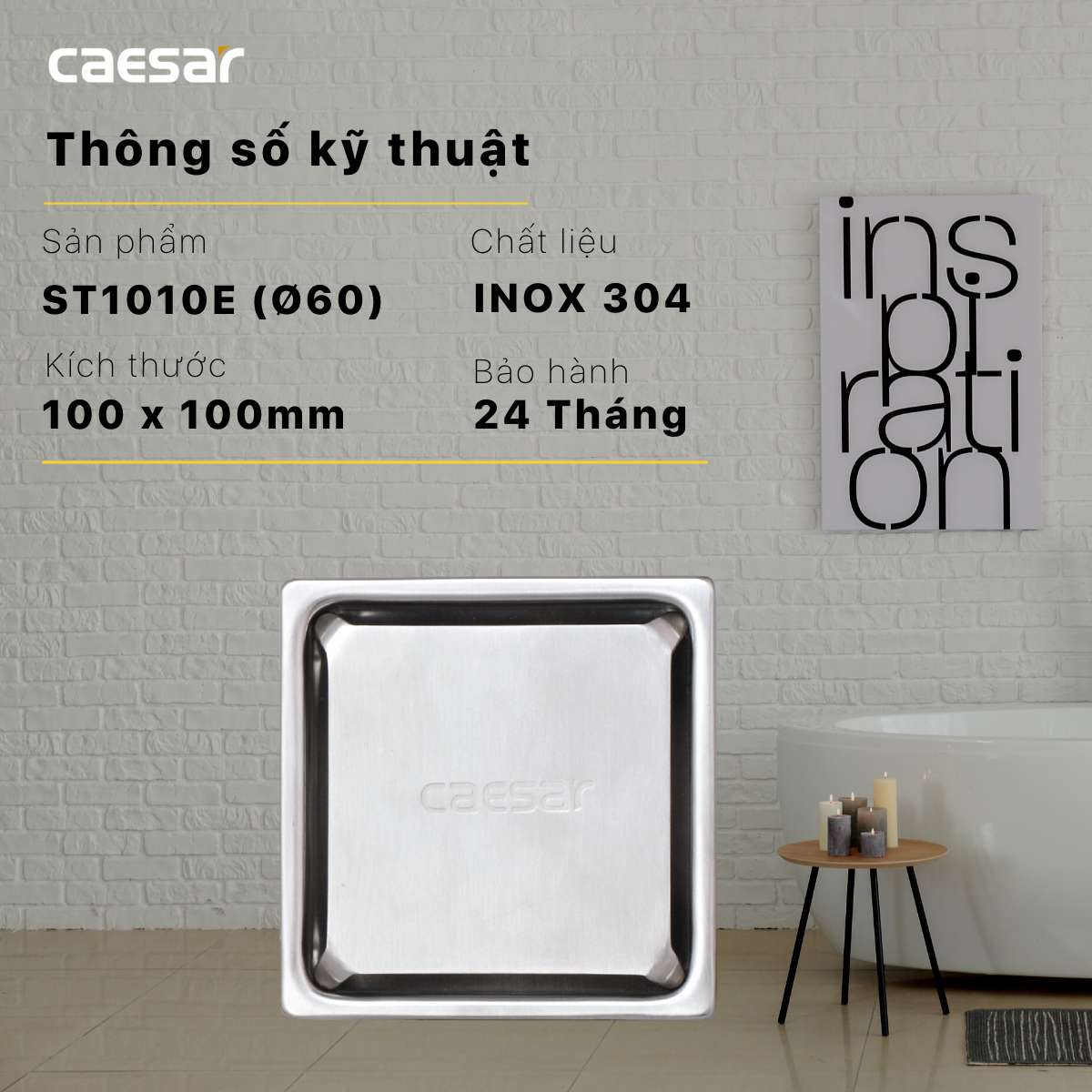 Phễu thoát sàn Caesar ST1010E