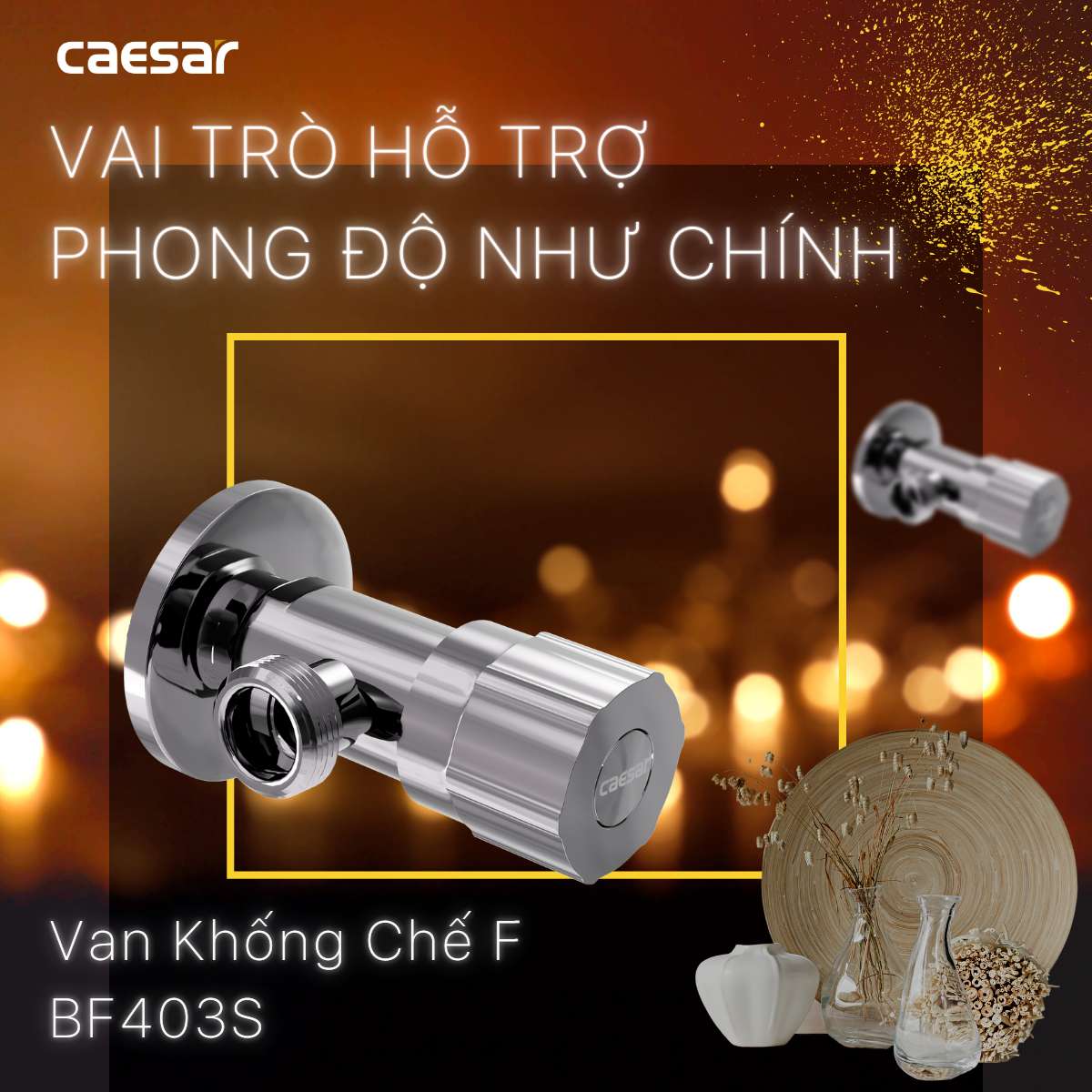 Van vặn khóa chữ F xi Caesar BF403S