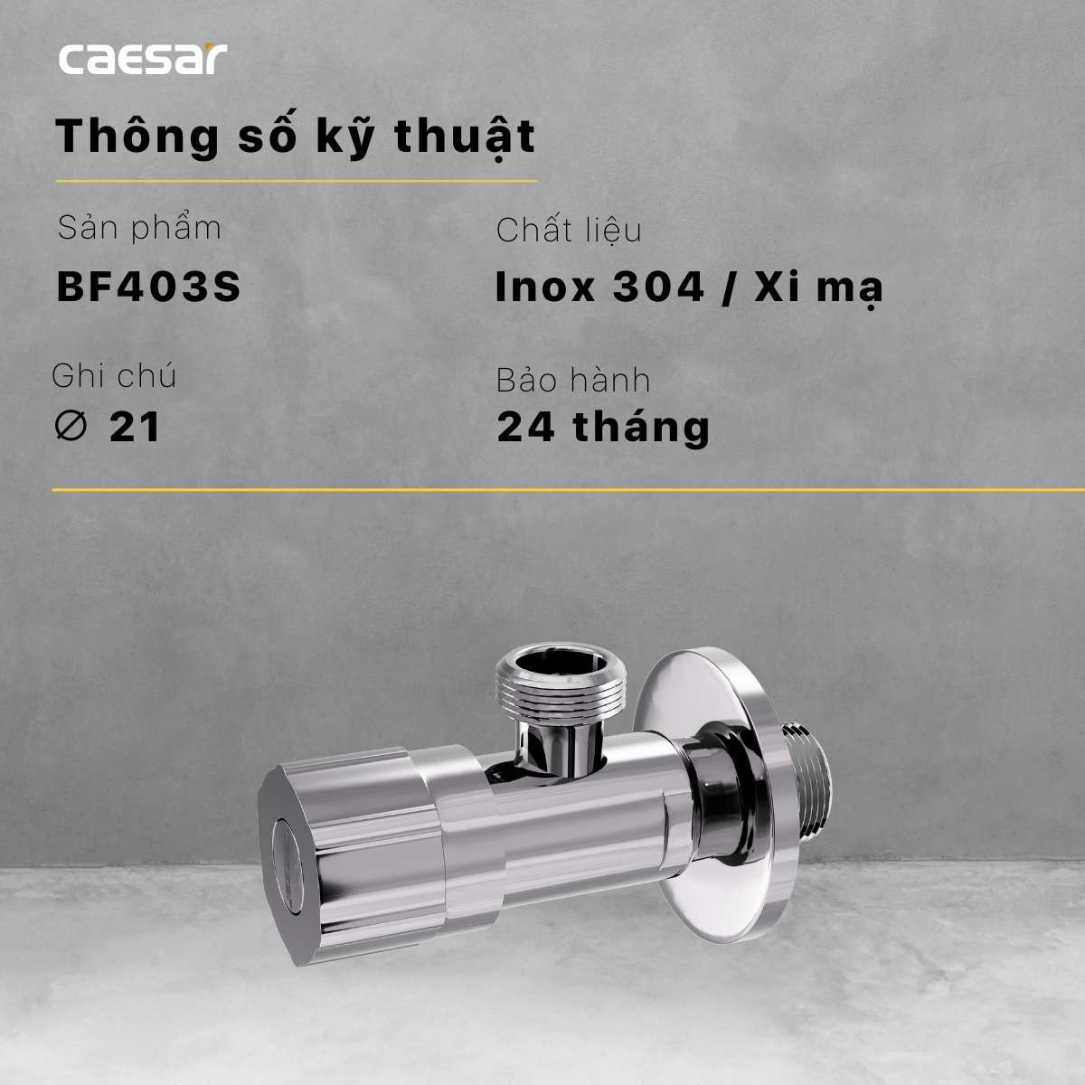 Van vặn khóa chữ F xi Caesar BF403S