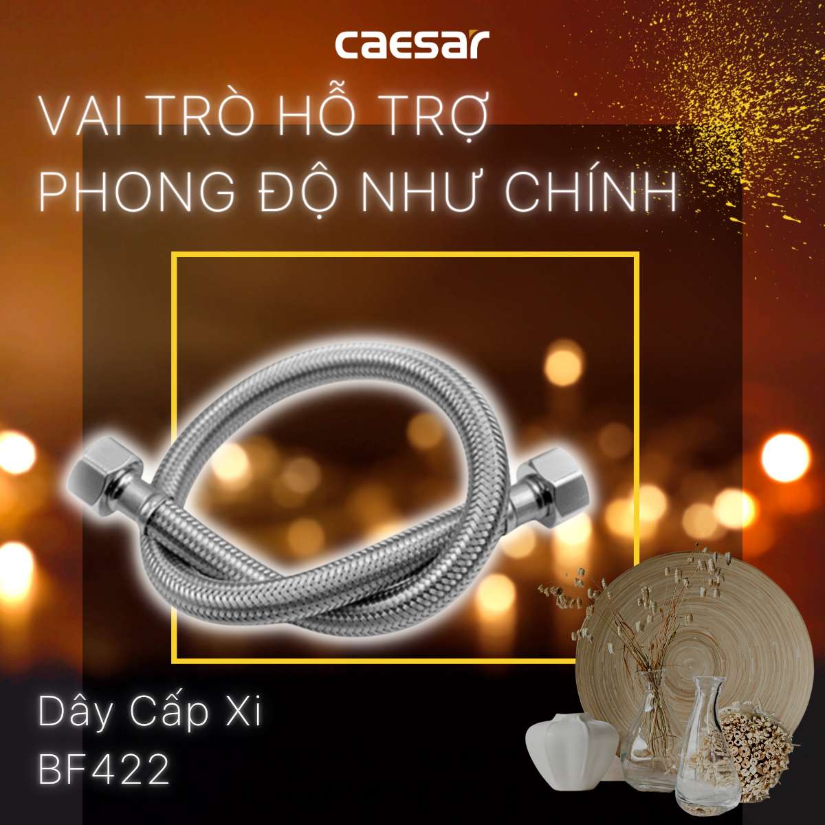 Dây cấp nước xi 40cm Caesar BF422