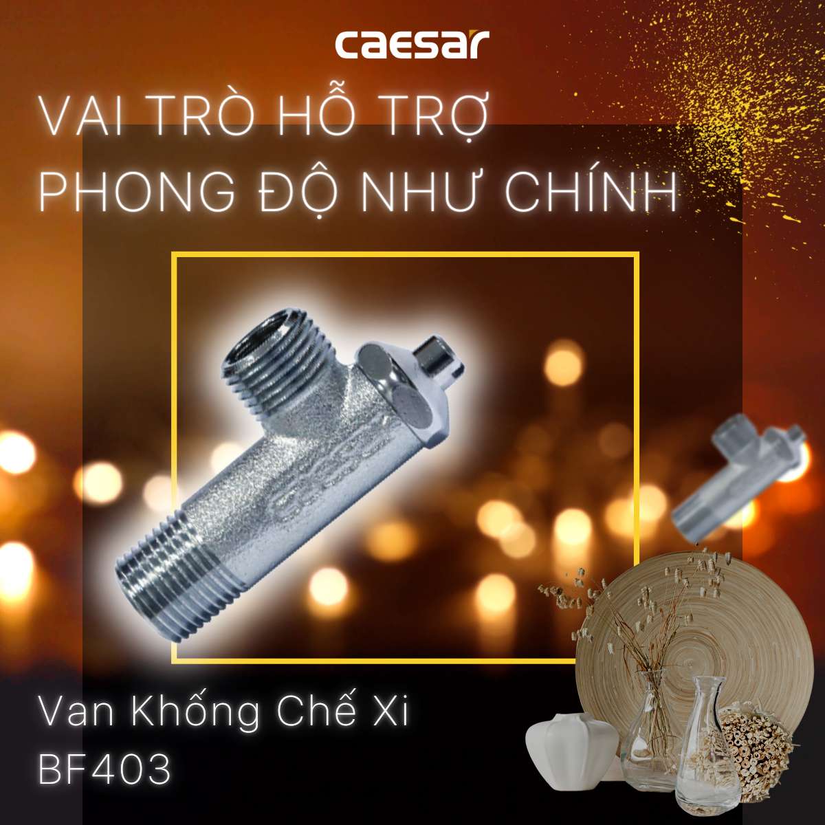 Van vặn khóa chữ F xi - φ21 Caesar BF403