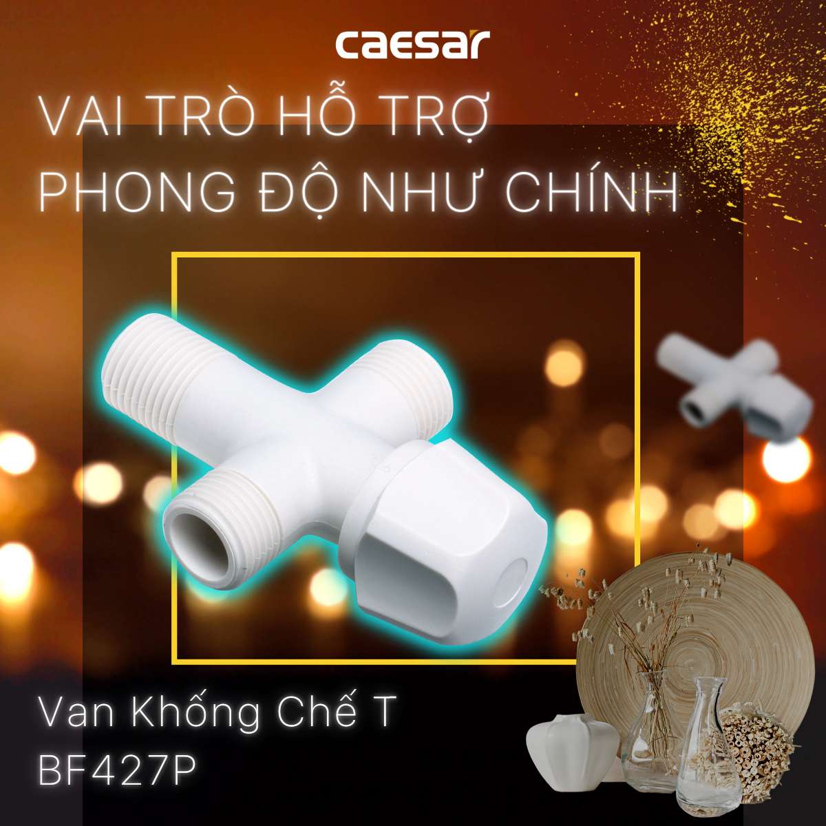 Van vặn khóa chữ T nhựa - φ21 Caesar BF427P
