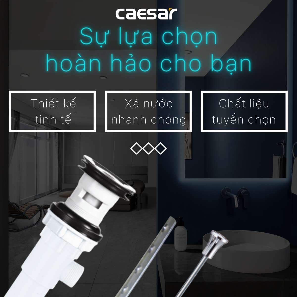 Bộ xả ty nhựa Caesar BF606