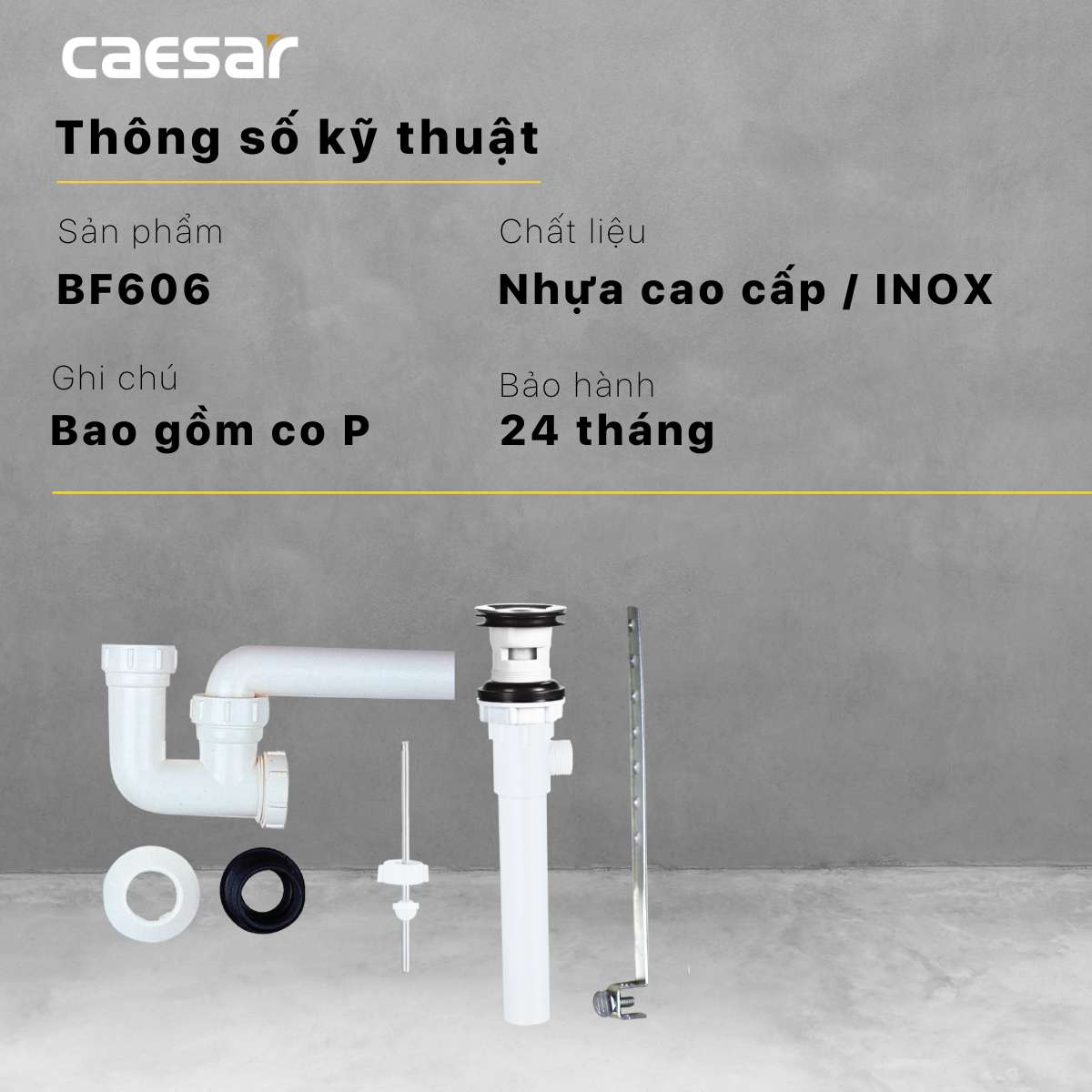 Bộ xả ty nhựa Caesar BF606