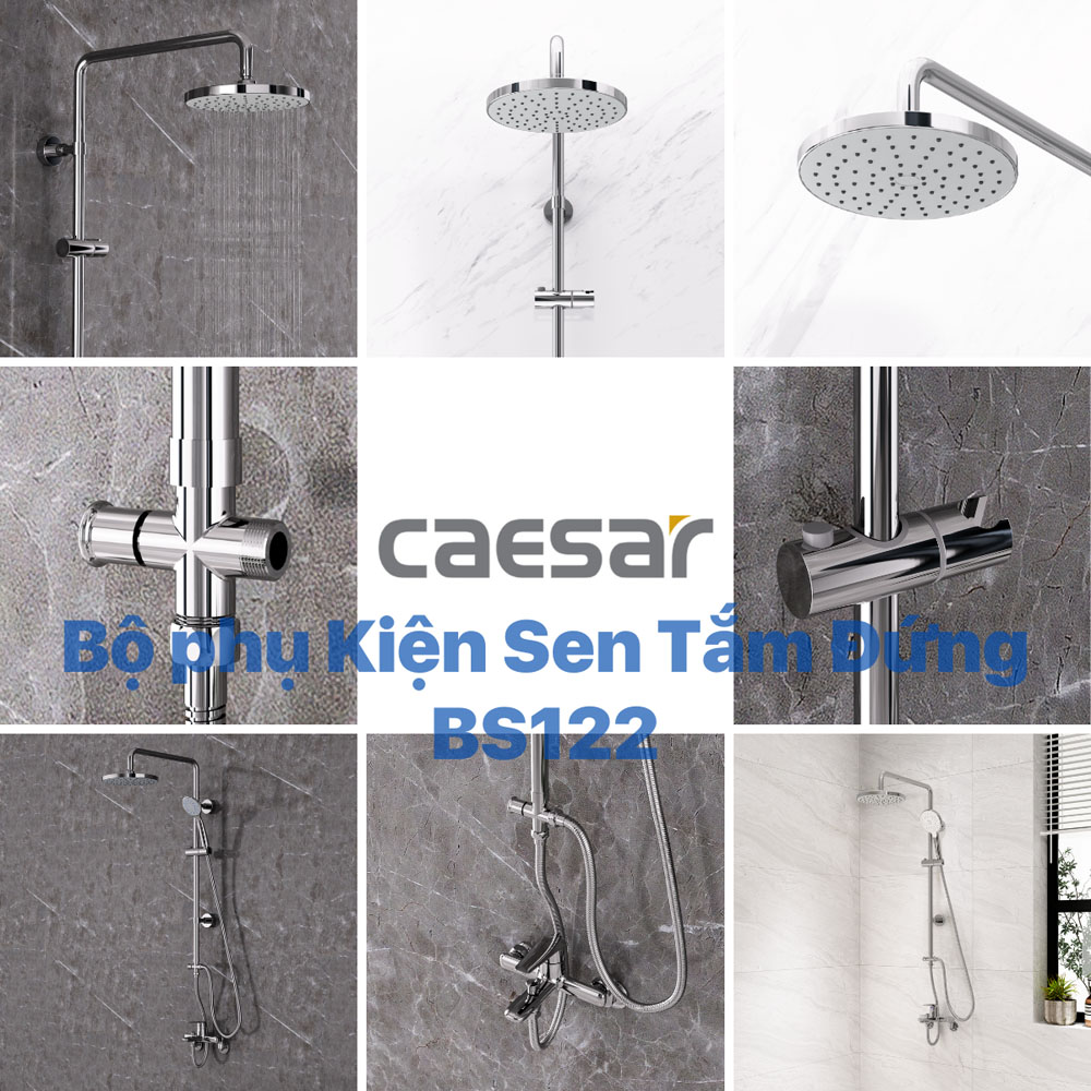 Bộ sen cây tắm đứng nóng lạnh Caesar BS122+S383C