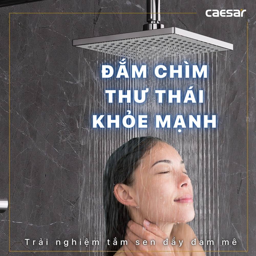 Bộ sen cây tắm đứng nóng lạnh Caesar BS124+S173C