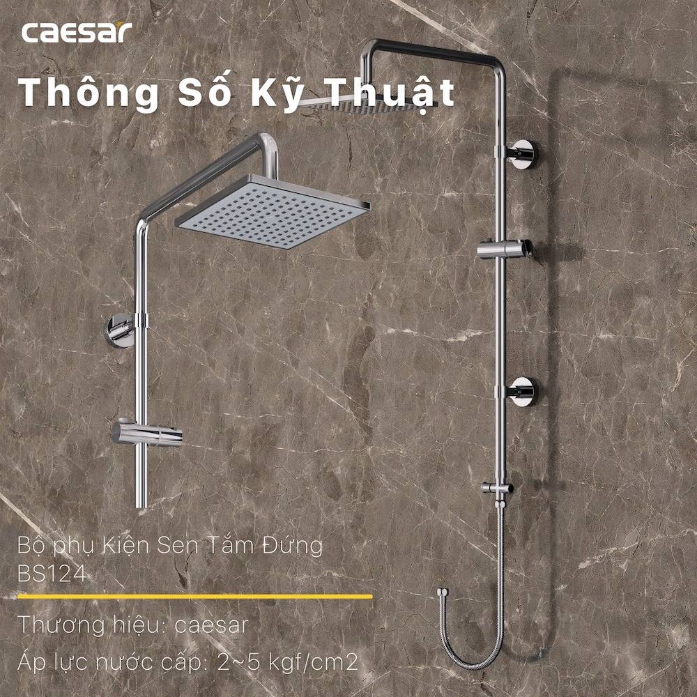 Bộ sen cây tắm đứng nóng lạnh Caesar BS124+S173C