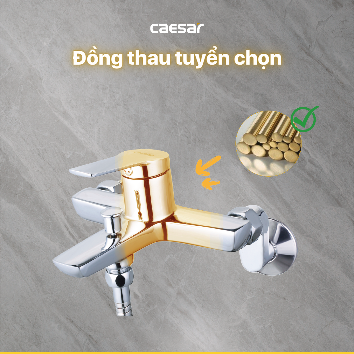 Bộ sen cây tắm đứng nóng lạnh Caesar BS124+S203C