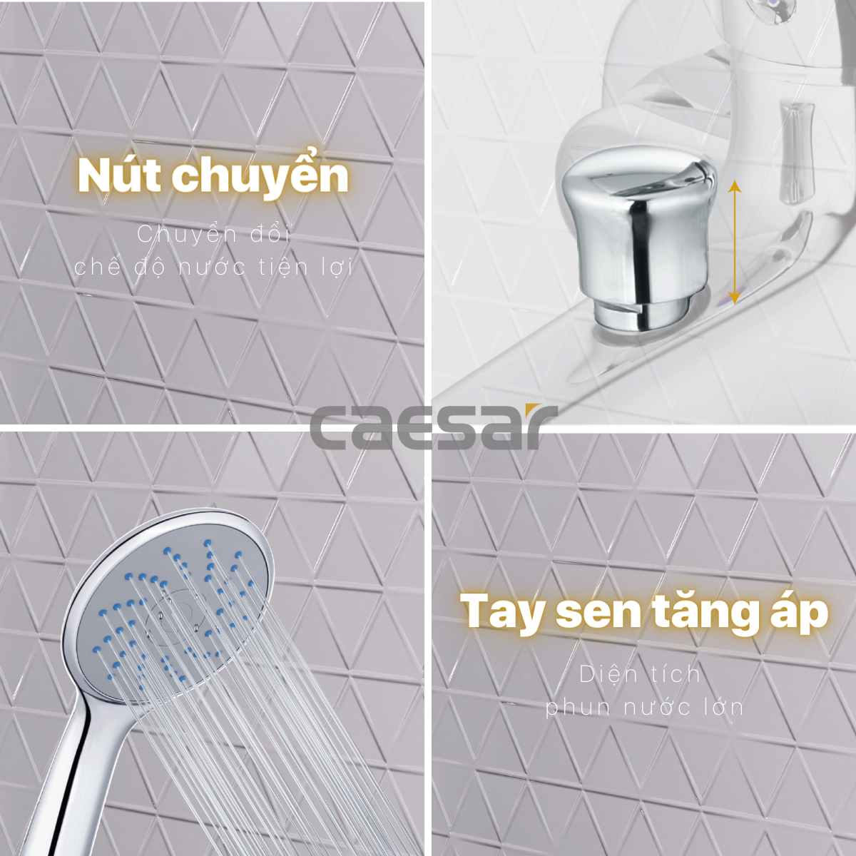 Bộ sen cây tắm đứng nóng lạnh Caesar BS124+S333C