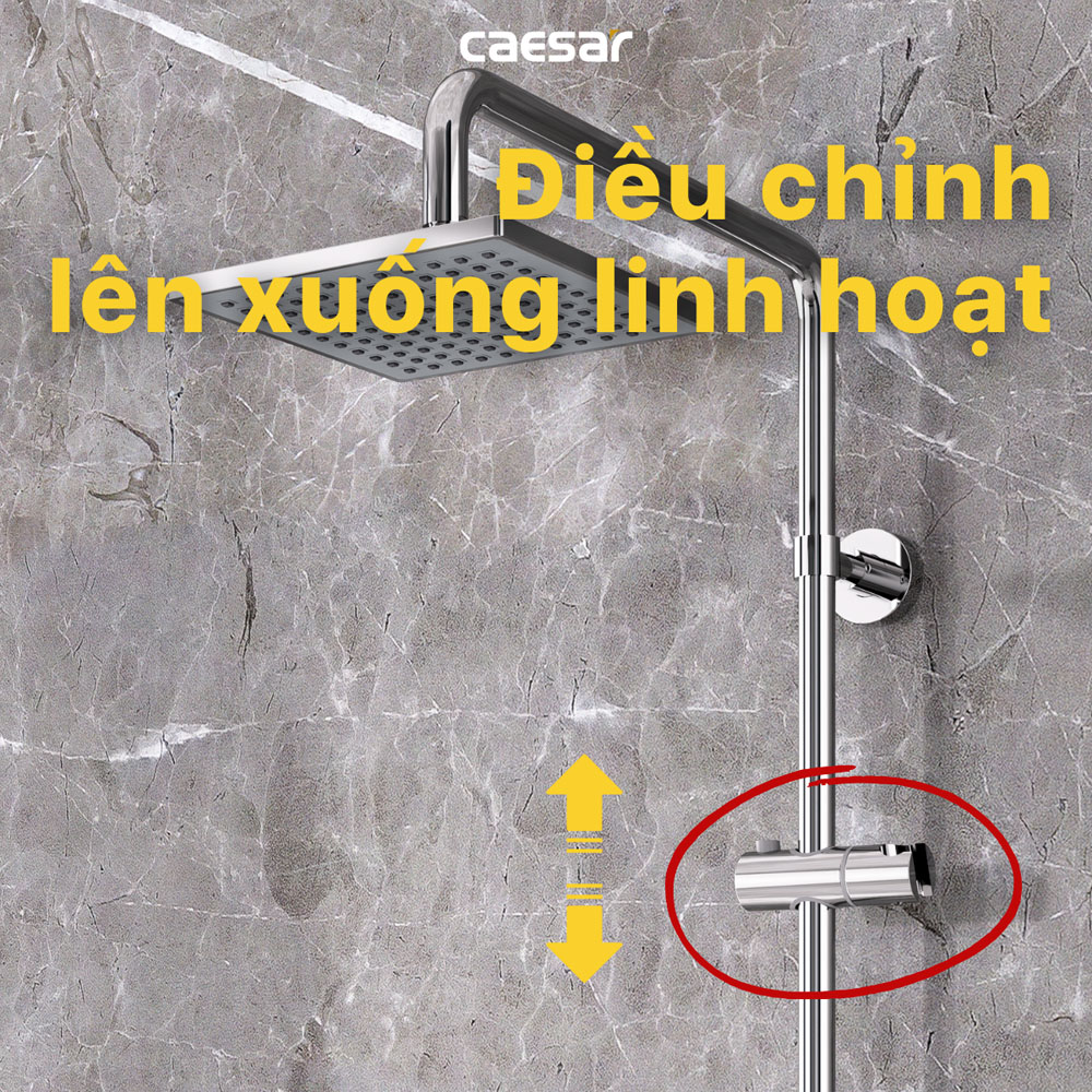 Bộ sen cây tắm đứng nóng lạnh Caesar BS124+S493C