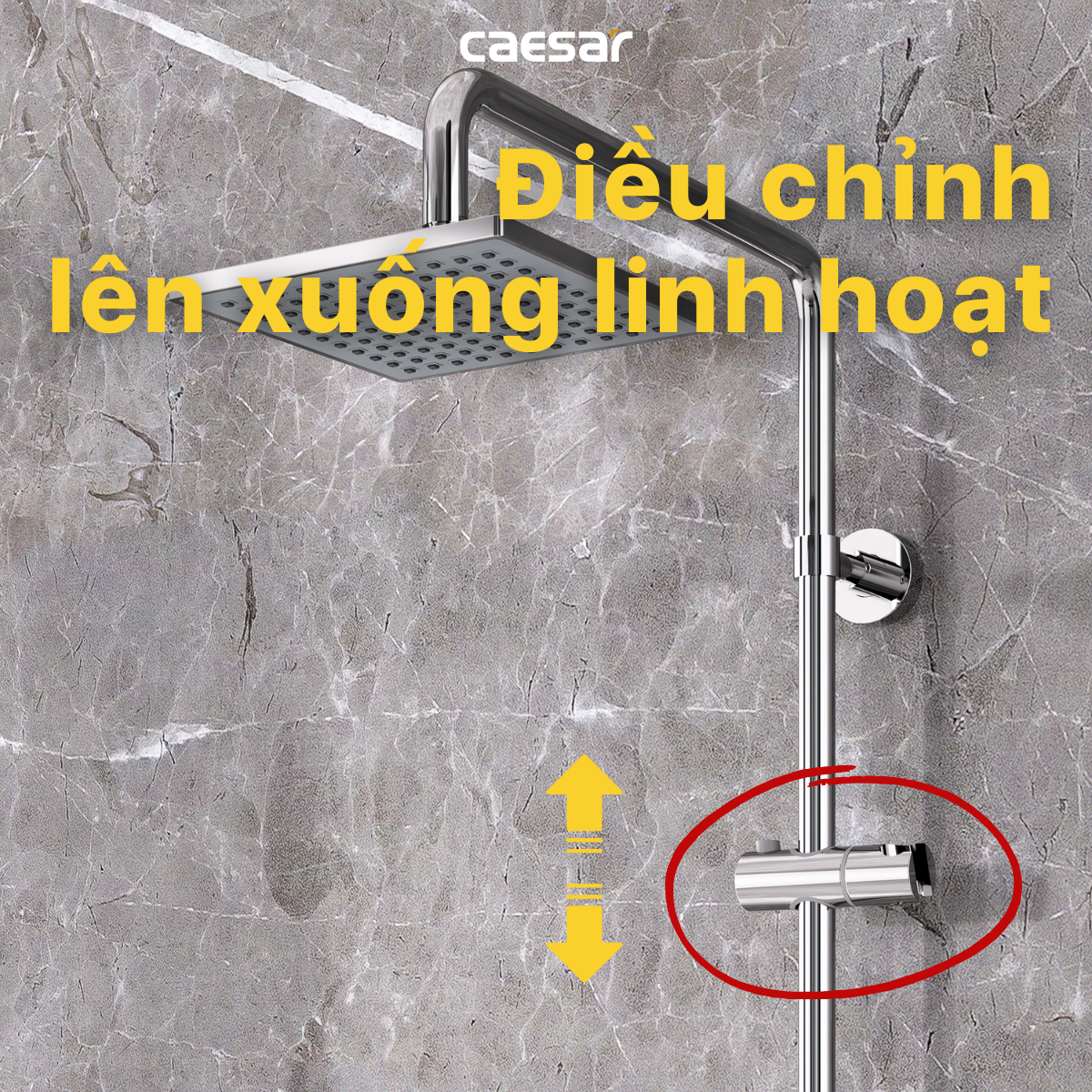 Bộ sen cây tắm đứng nhiệt độ Caesar BS124+TS617