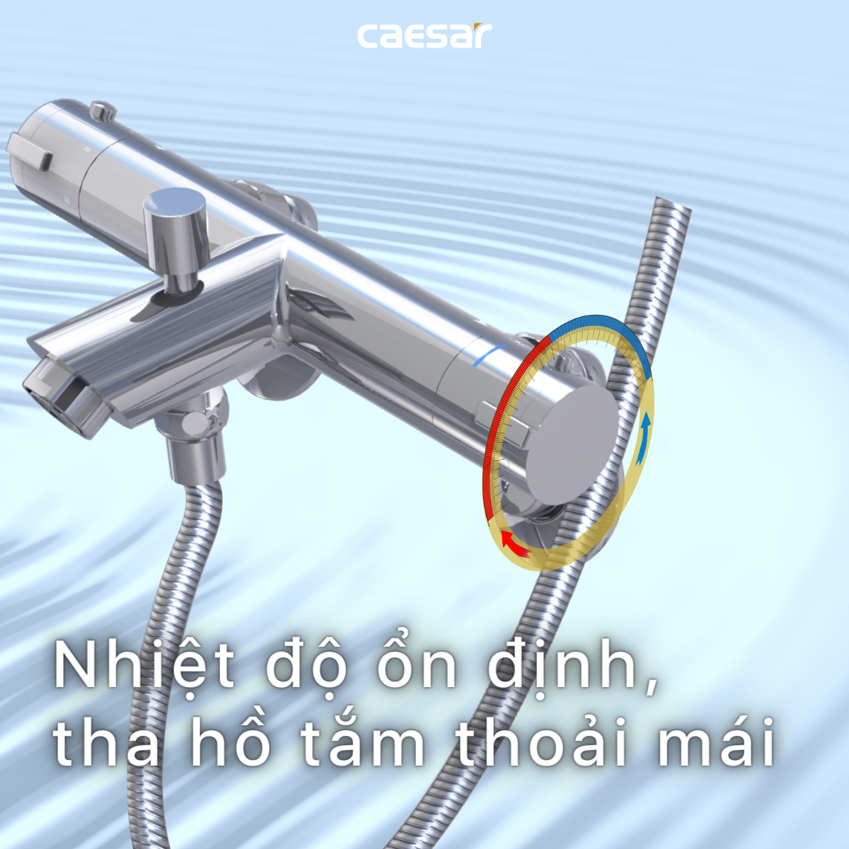 Bộ sen cây tắm đứng nhiệt độ Caesar BS124+TS617