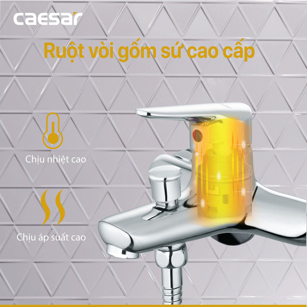 Bộ sen cây tắm đứng nóng lạnh Caesar BS125+S123C