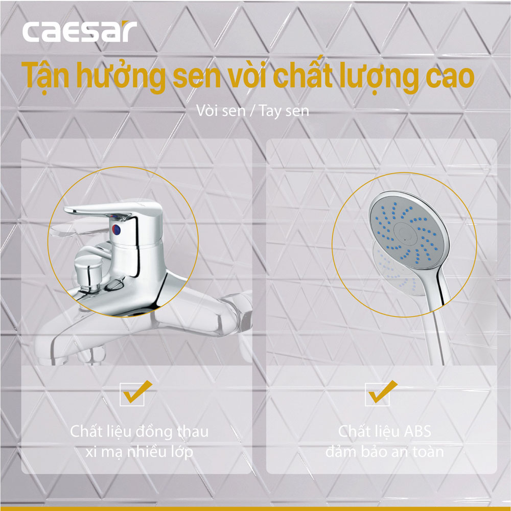 Bộ sen cây tắm đứng nóng lạnh Caesar BS125+S123C