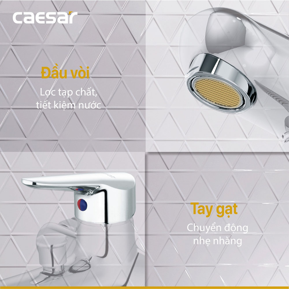 Bộ sen cây tắm đứng nóng lạnh Caesar BS125+S123C