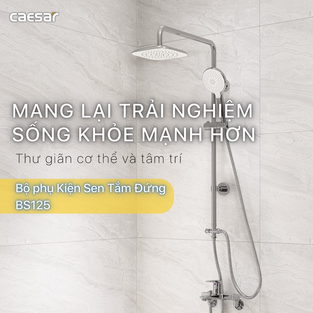 Bộ sen cây tắm đứng nóng lạnh Caesar BS125+S173C