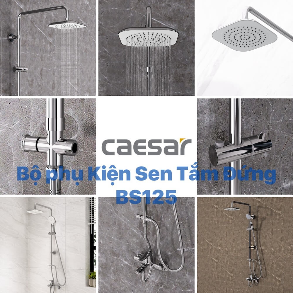 Bộ sen cây tắm đứng nóng lạnh Caesar BS125+S173C