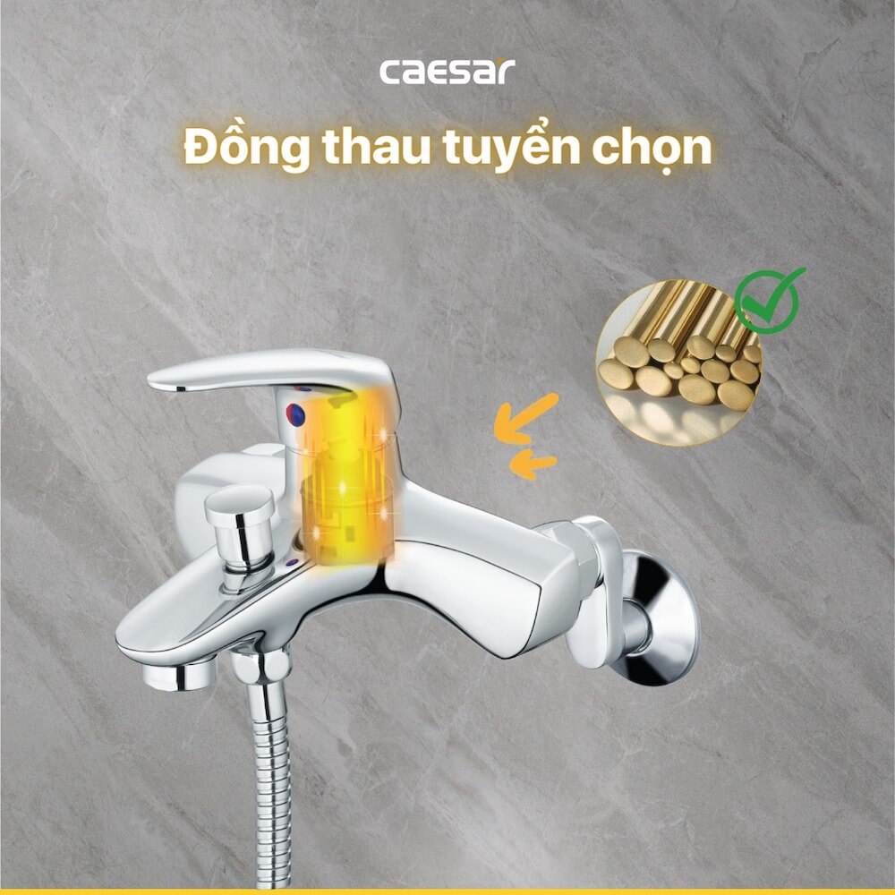 Bộ sen cây tắm đứng nóng lạnh Caesar BS125+S173C