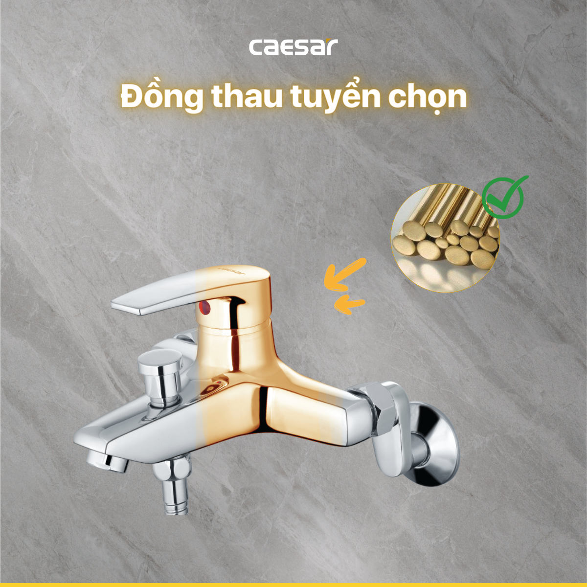 Bộ sen cây tắm đứng nóng lạnh Caesar BS126+S403C