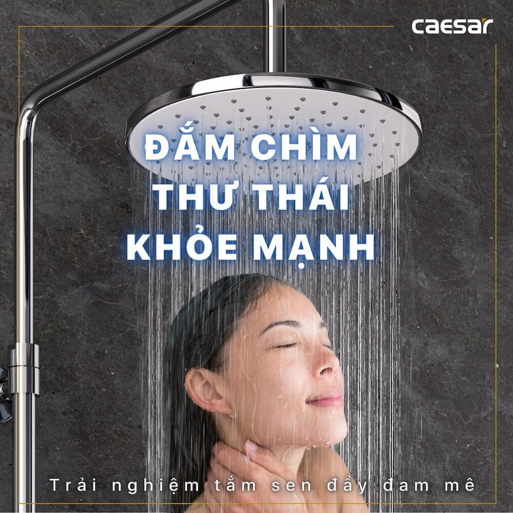 Bộ sen cây tắm đứng nóng lạnh Caesar BS126+S173C