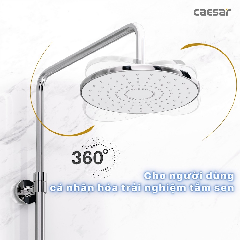 Bộ sen cây tắm đứng nóng lạnh Caesar BS126+S173C