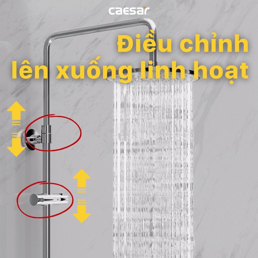 Bộ sen cây tắm đứng nóng lạnh Caesar BS126+S173C