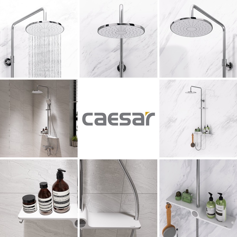 Bộ sen cây tắm đứng nóng lạnh Caesar BS126+S173C