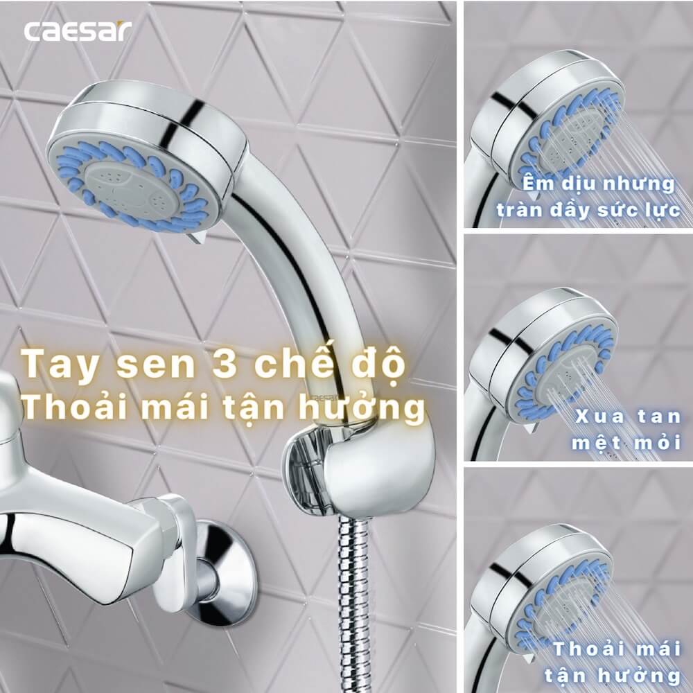 Bộ sen cây tắm đứng nóng lạnh Caesar BS126+S173C