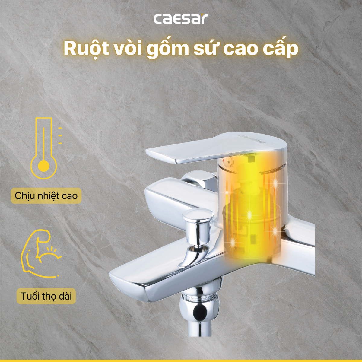 Bộ sen cây tắm đứng nóng lạnh Caesar BS126+S203C