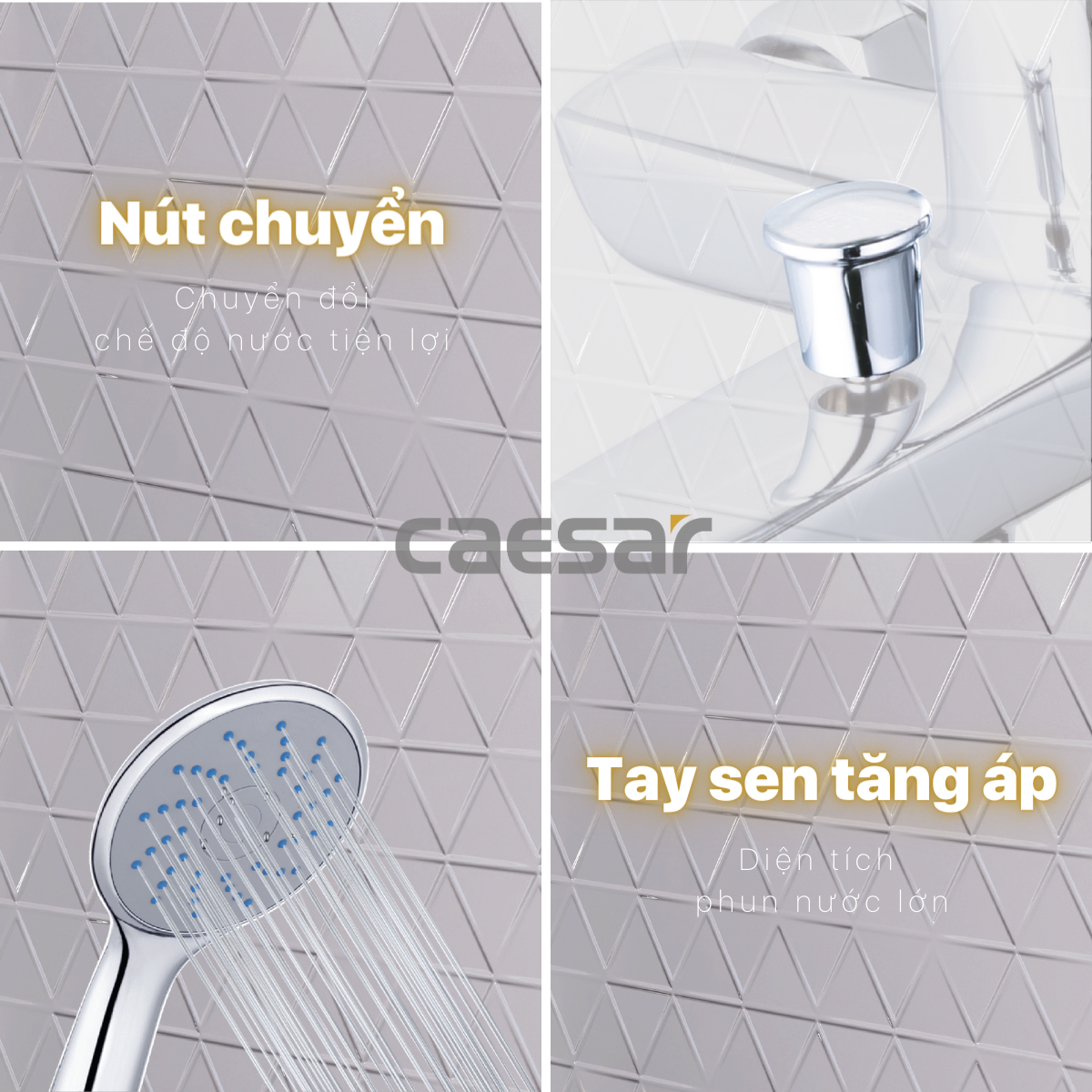 Bộ sen cây tắm đứng nóng lạnh Caesar BS126+S203C