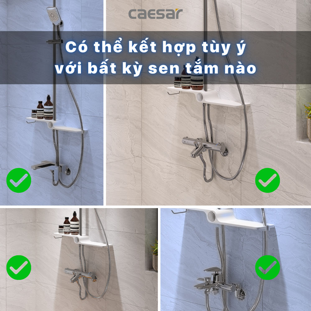 Bộ sen cây tắm đứng nóng lạnh Caesar BS126+S360C