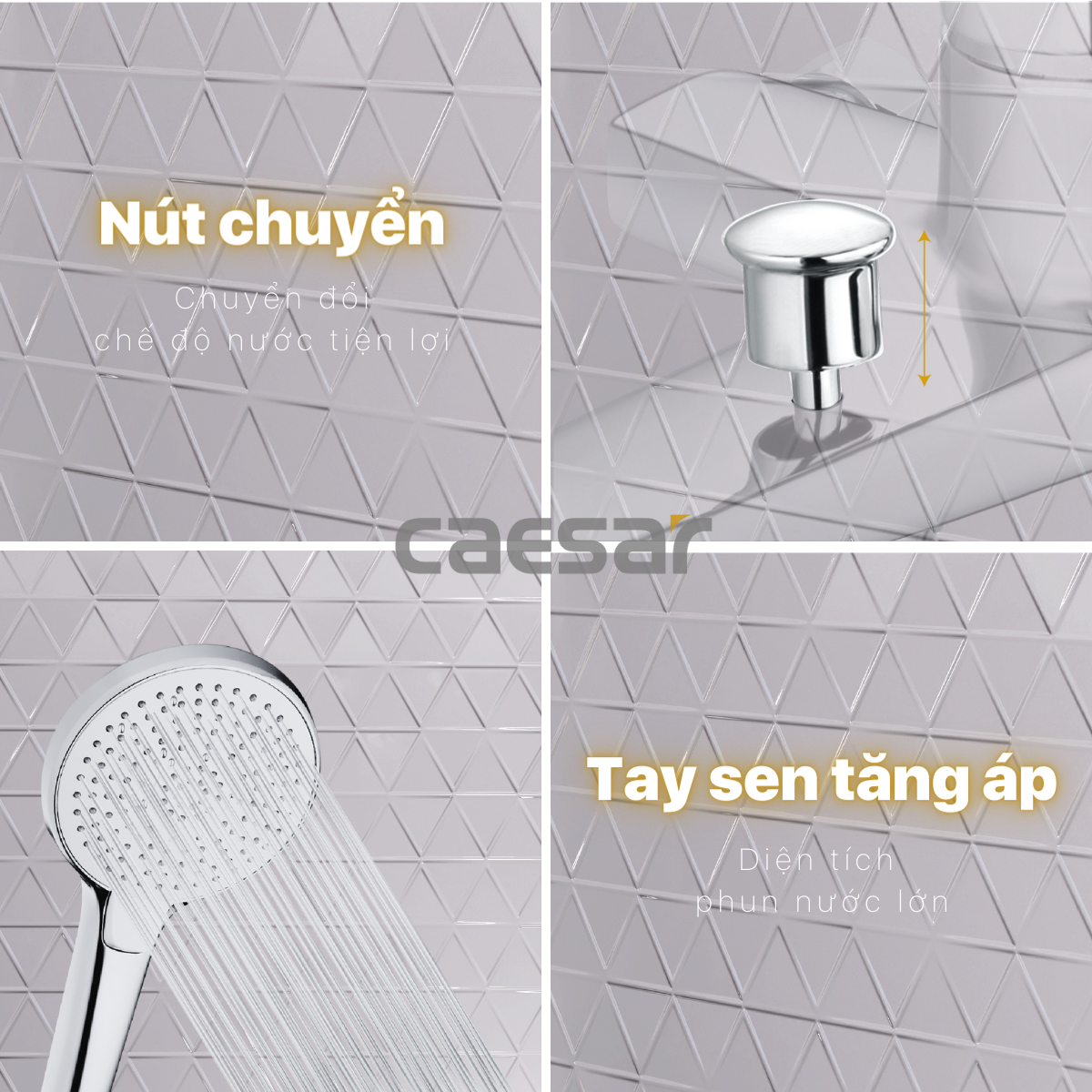 Bộ sen cây tắm đứng nóng lạnh Caesar BS126+S393C