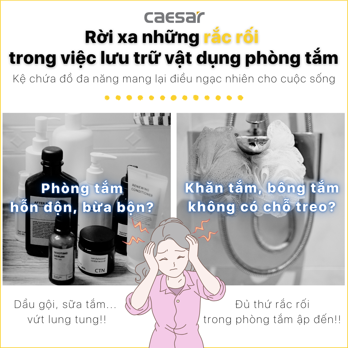 Bộ sen cây tắm đứng nóng lạnh Caesar BS126+S393C