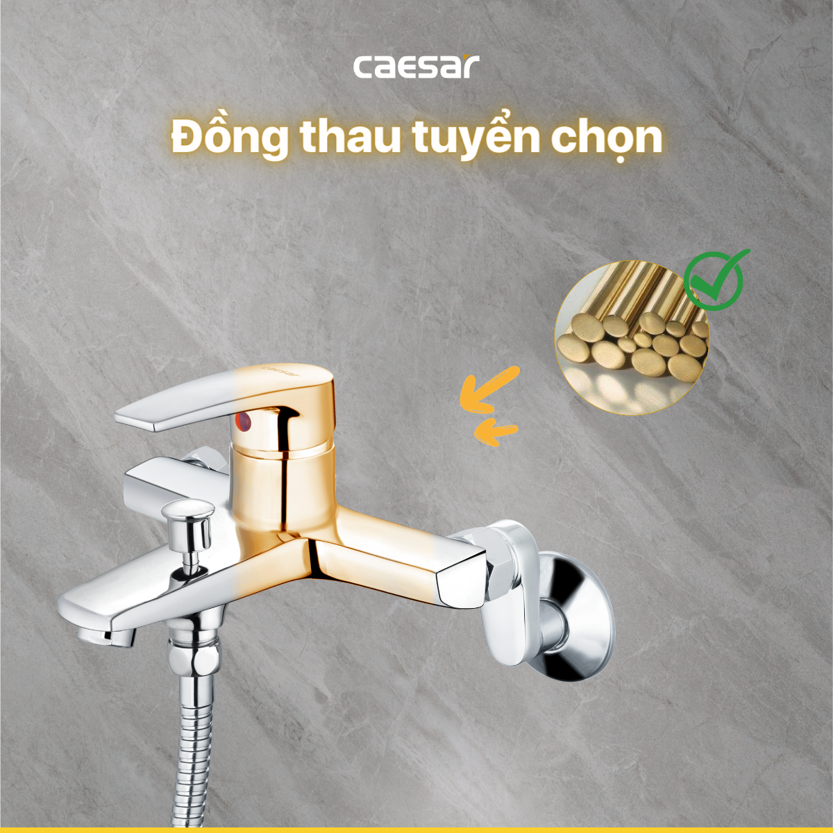 Bộ sen cây tắm đứng nóng lạnh Caesar BS126+S393C