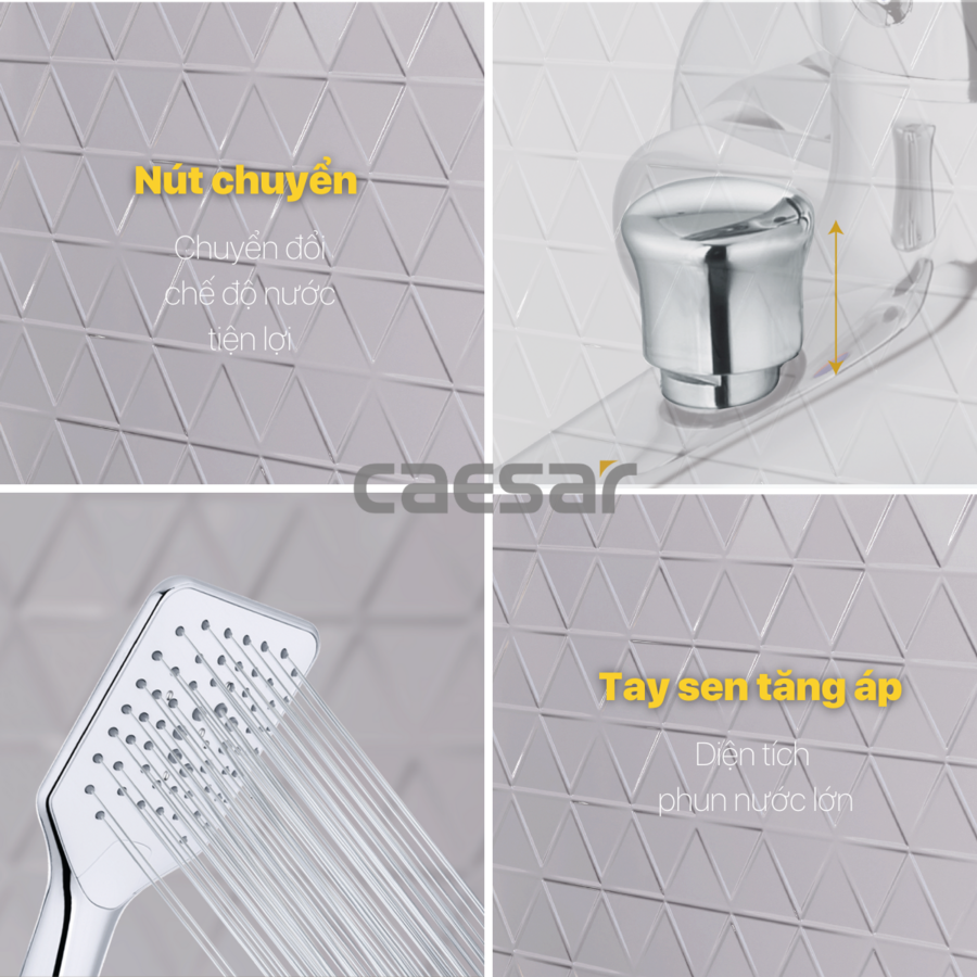 Bộ sen cây tắm đứng nóng lạnh Caesar BS126+S813C