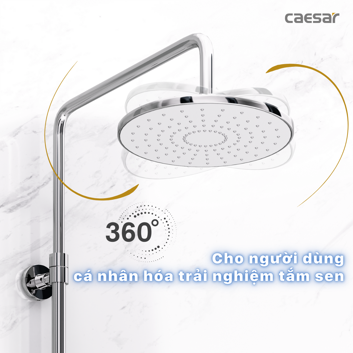 Bộ sen cây tắm đứng nóng lạnh Caesar BS126+S843C