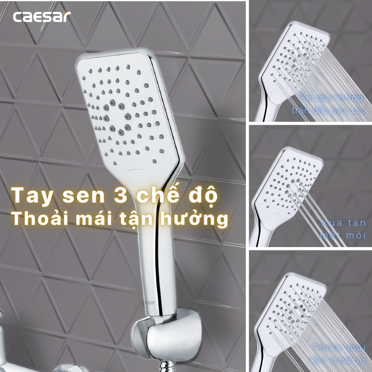 Bộ sen cây tắm đứng nóng lạnh Caesar BS126+S843C
