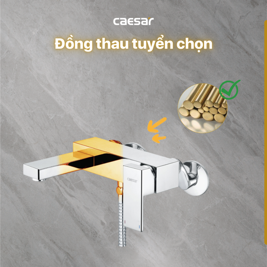 Bộ sen cây tắm đứng nóng lạnh Caesar BS126+S843C